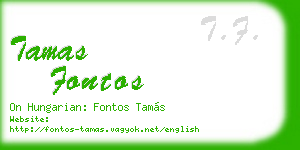 tamas fontos business card